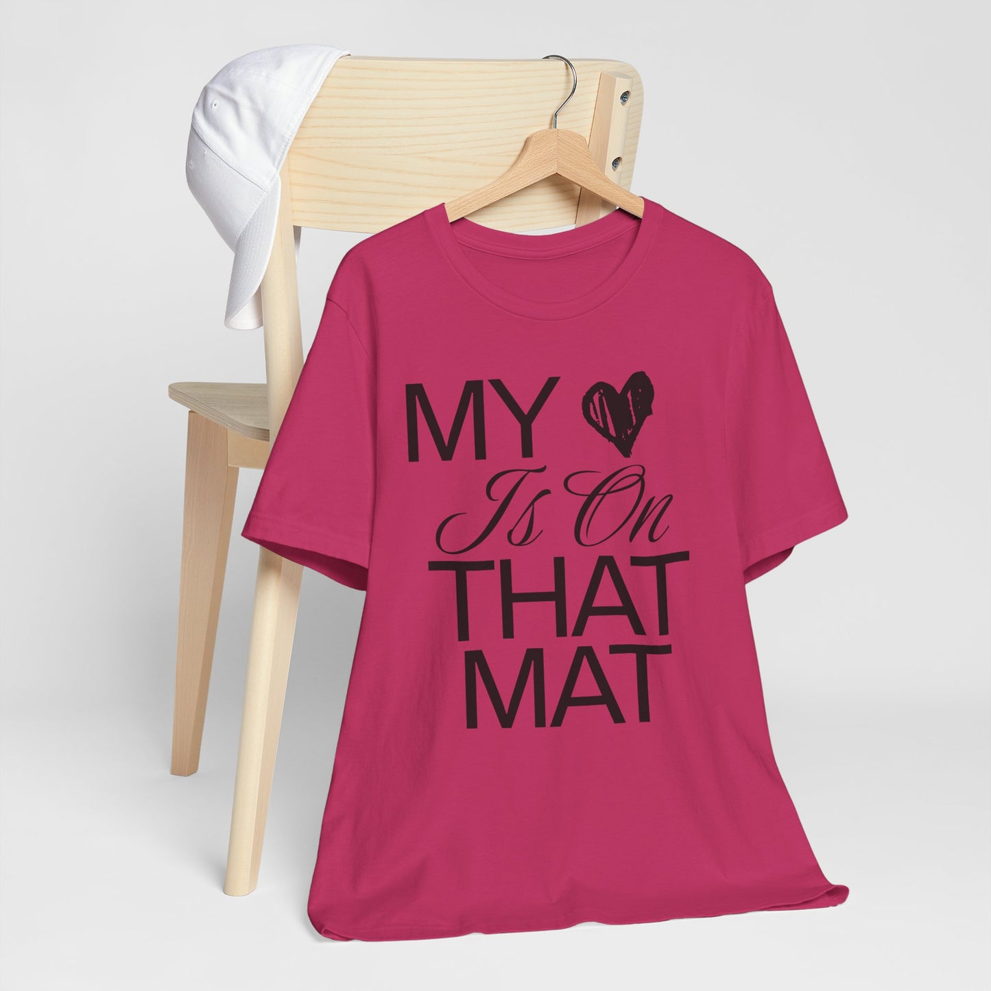 Cheer Mom Tee - My Heart Is On That Mat Cheerleading Mama T-Shirt