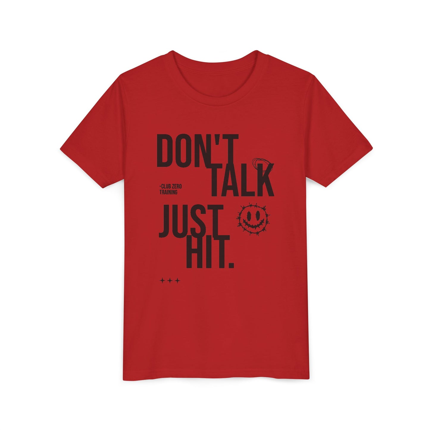 Don't Talk Just Hit Youth Cheerleading T-Shirt | Kids Cheer Gift | Girls Cheer Tee