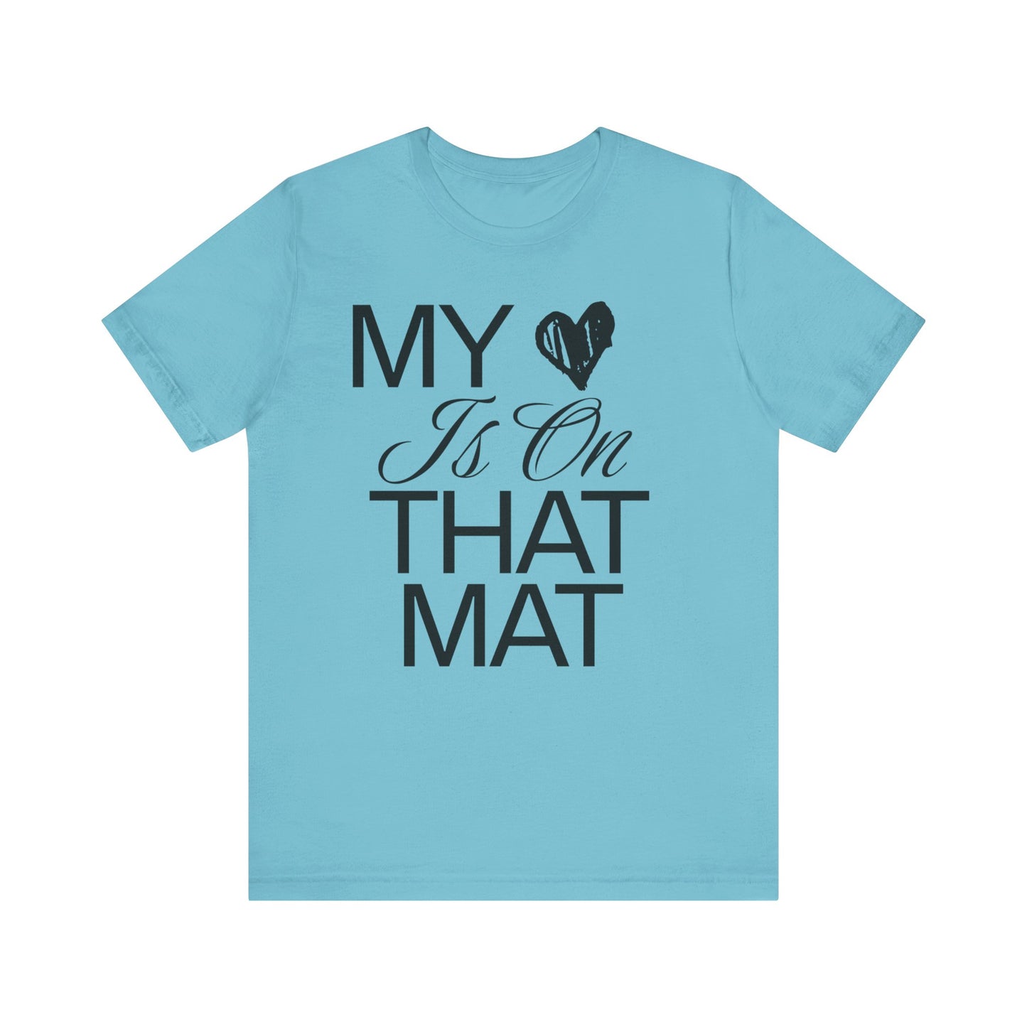 Cheer Mom Tee - My Heart Is On That Mat Cheerleading Mama T-Shirt