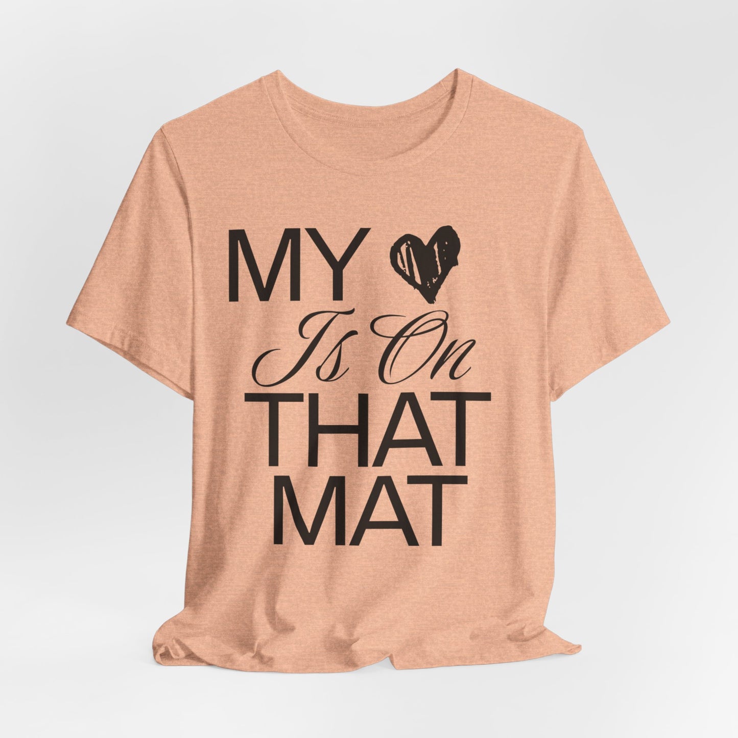 Cheer Mom Tee - My Heart Is On That Mat Cheerleading Mama T-Shirt