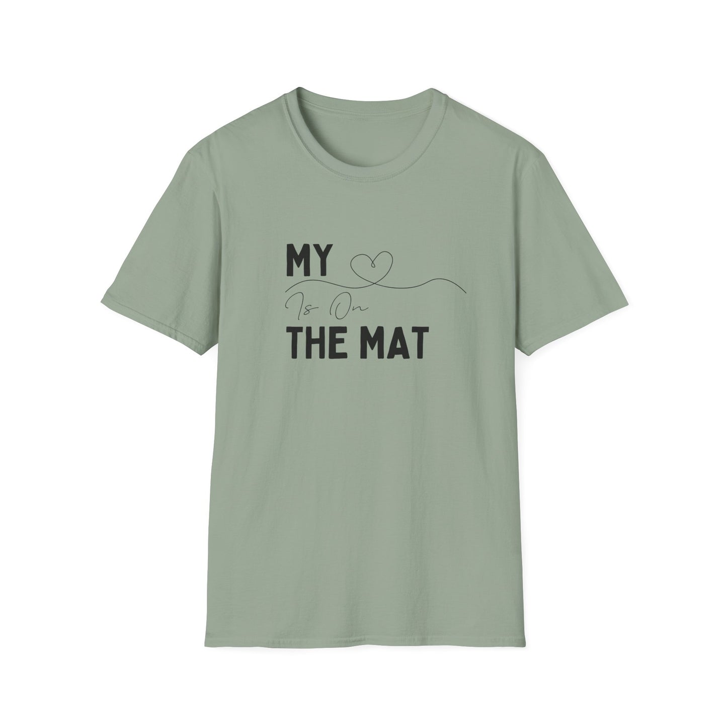 Cheer Mom Tee - My Heart Is On The Mat Cheerleading Mama T-Shirt