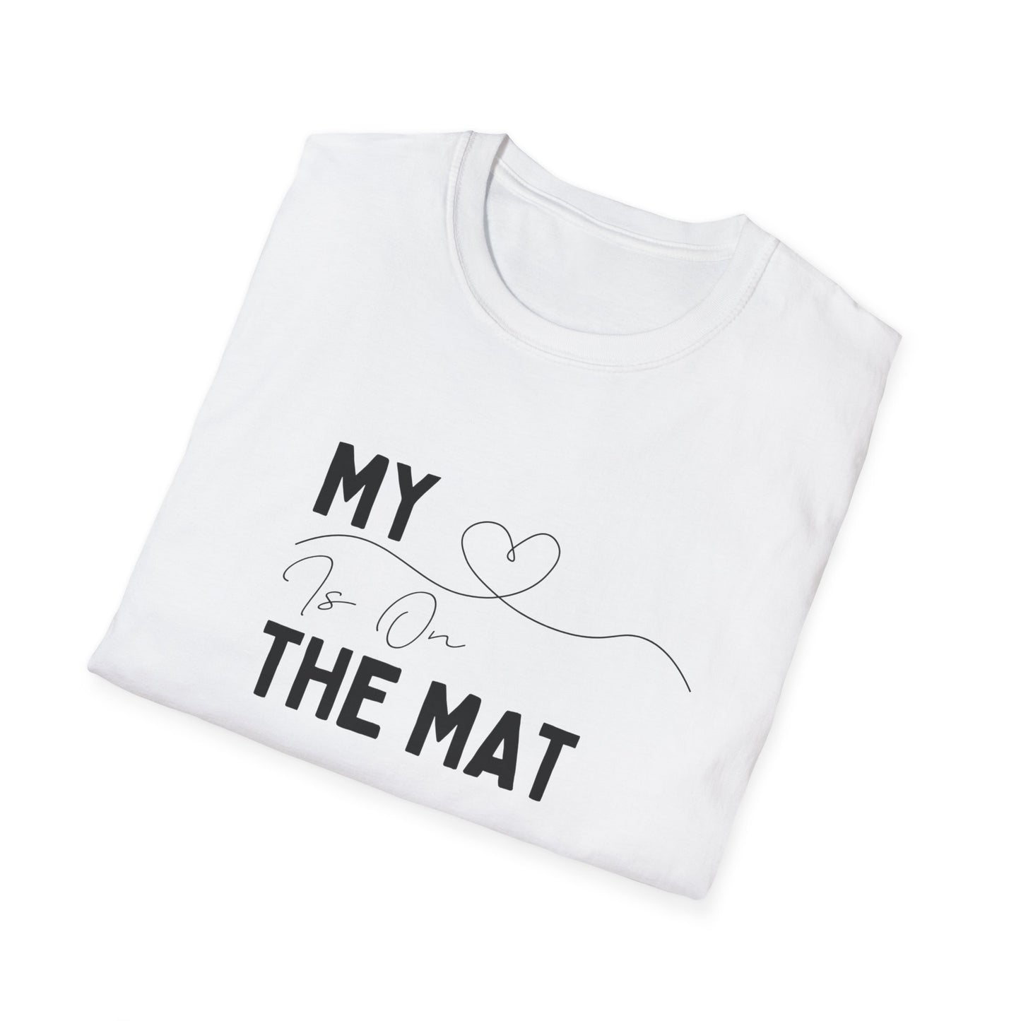 Cheer Mom Tee - My Heart Is On The Mat Cheerleading Mama T-Shirt