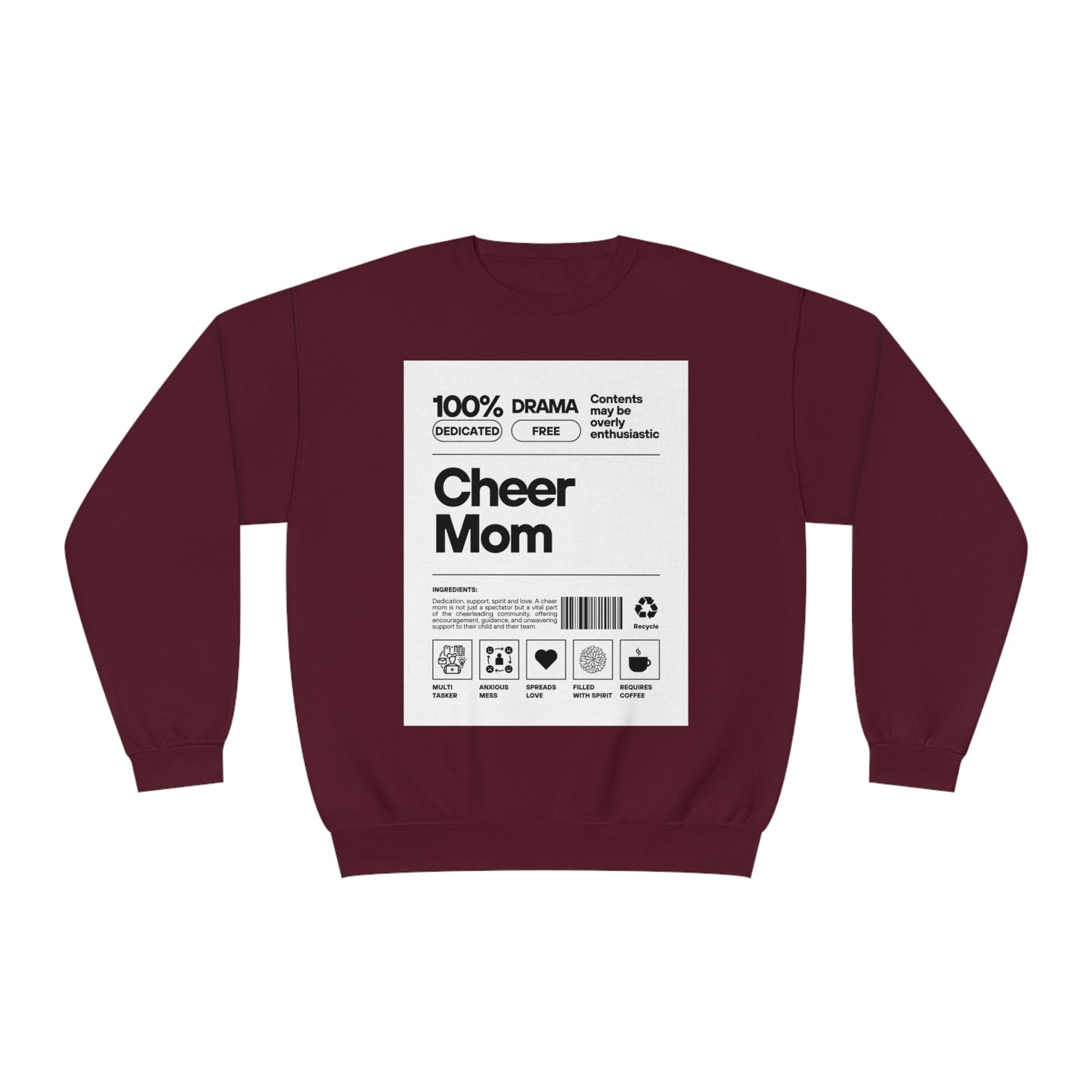 Cheer Mom Sweatshirt - Cheer Mom Label Women's Crewneck