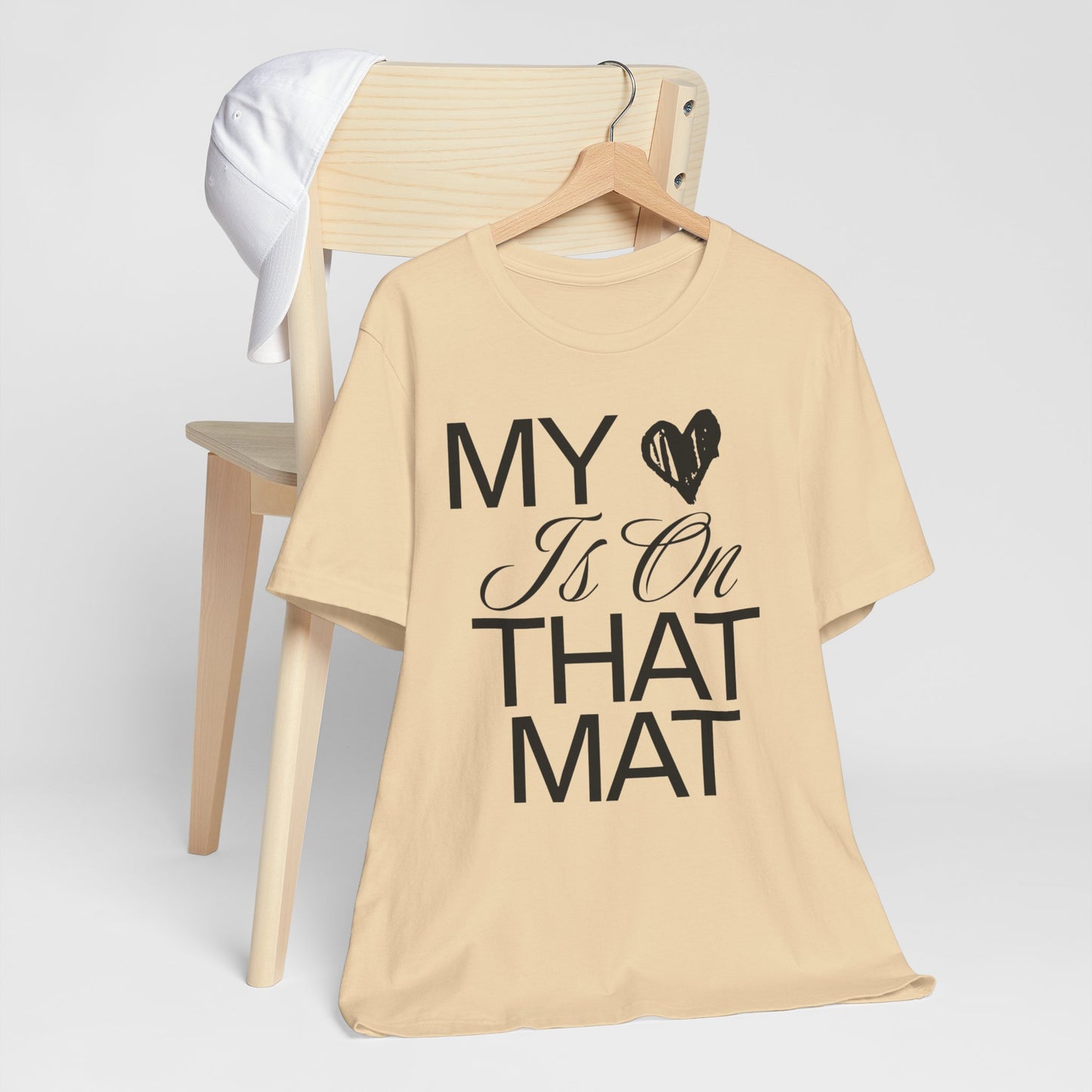 Cheer Mom Tee - My Heart Is On That Mat Cheerleading Mama T-Shirt