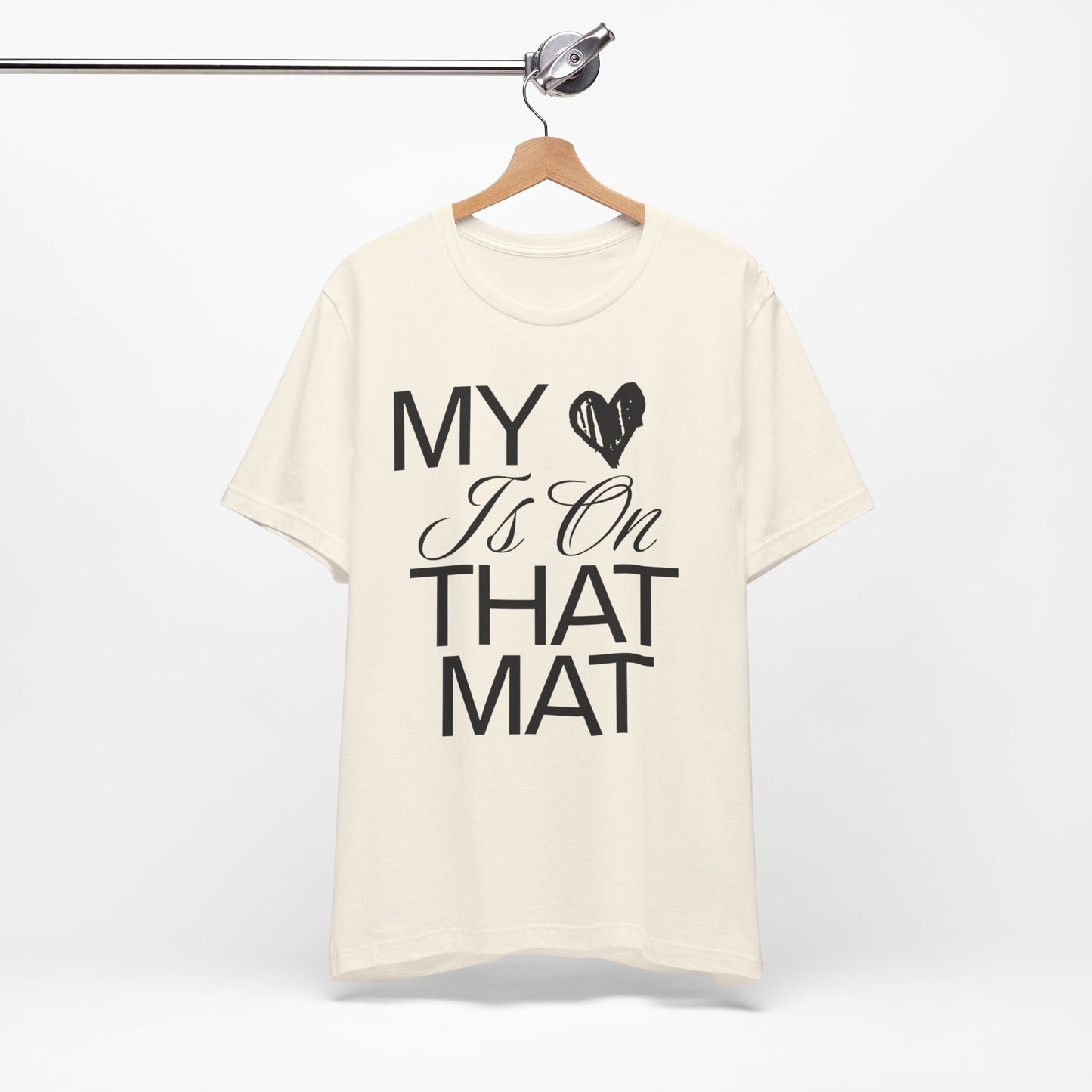 Cheer Mom Tee - My Heart Is On That Mat Cheerleading Mama T-Shirt