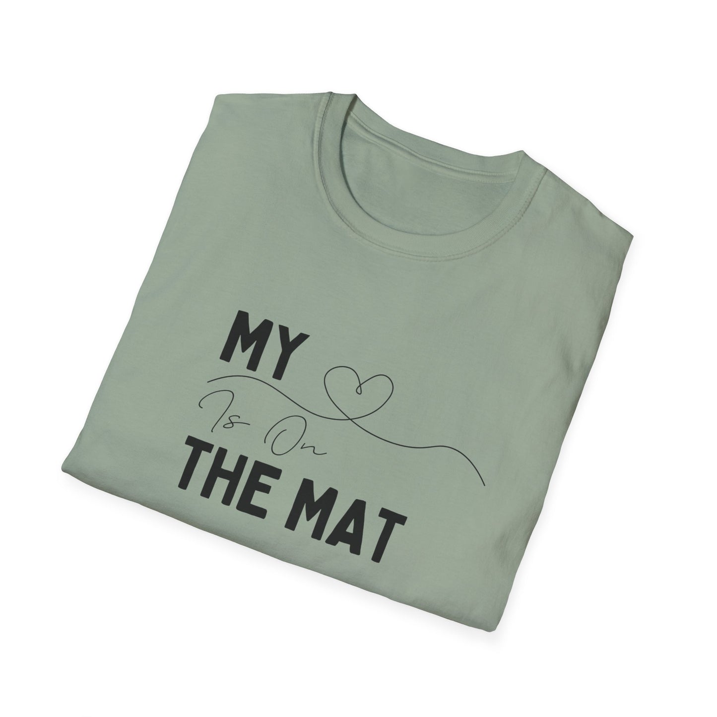 Cheer Mom Tee - My Heart Is On The Mat Cheerleading Mama T-Shirt