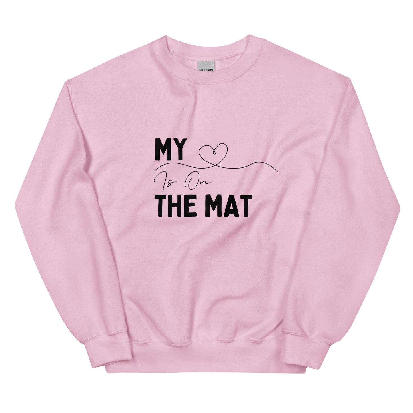 Cheer Mom Sweatshirt - My Heart Is On The Mat Cheerleading Mama Crewneck