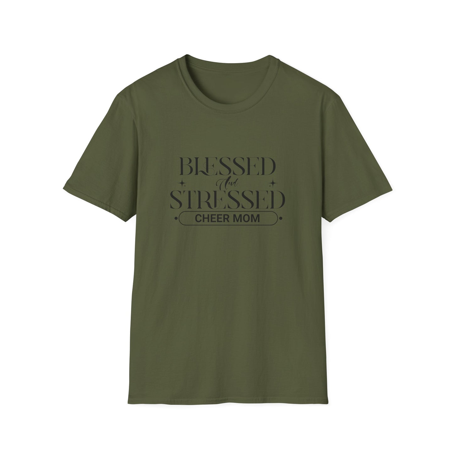 Stressed and Blessed Cheer Mom Tee