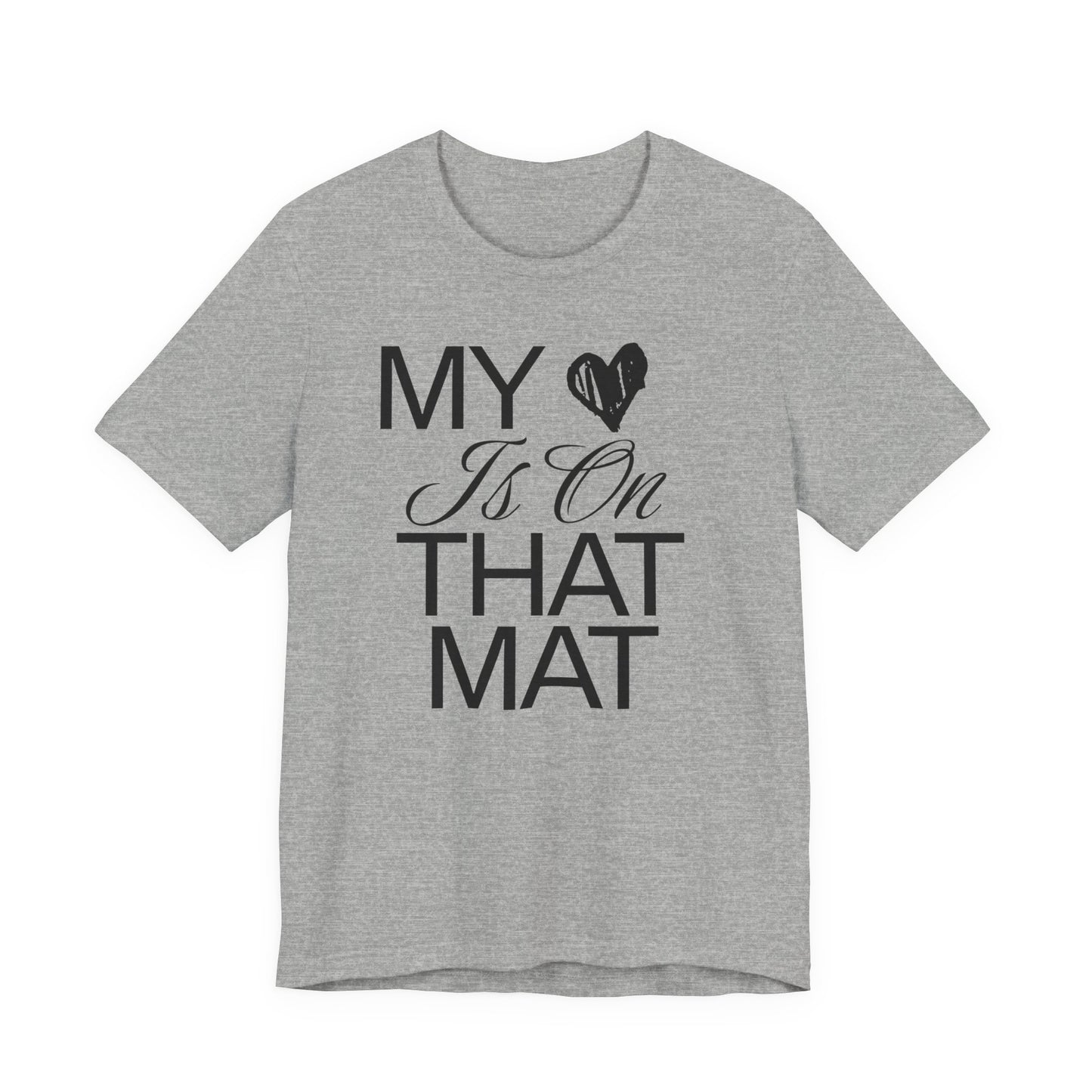 My Heart Is On The Mat T-Shirt | Cheer Mom Gift | Cheerleading Mom Tee