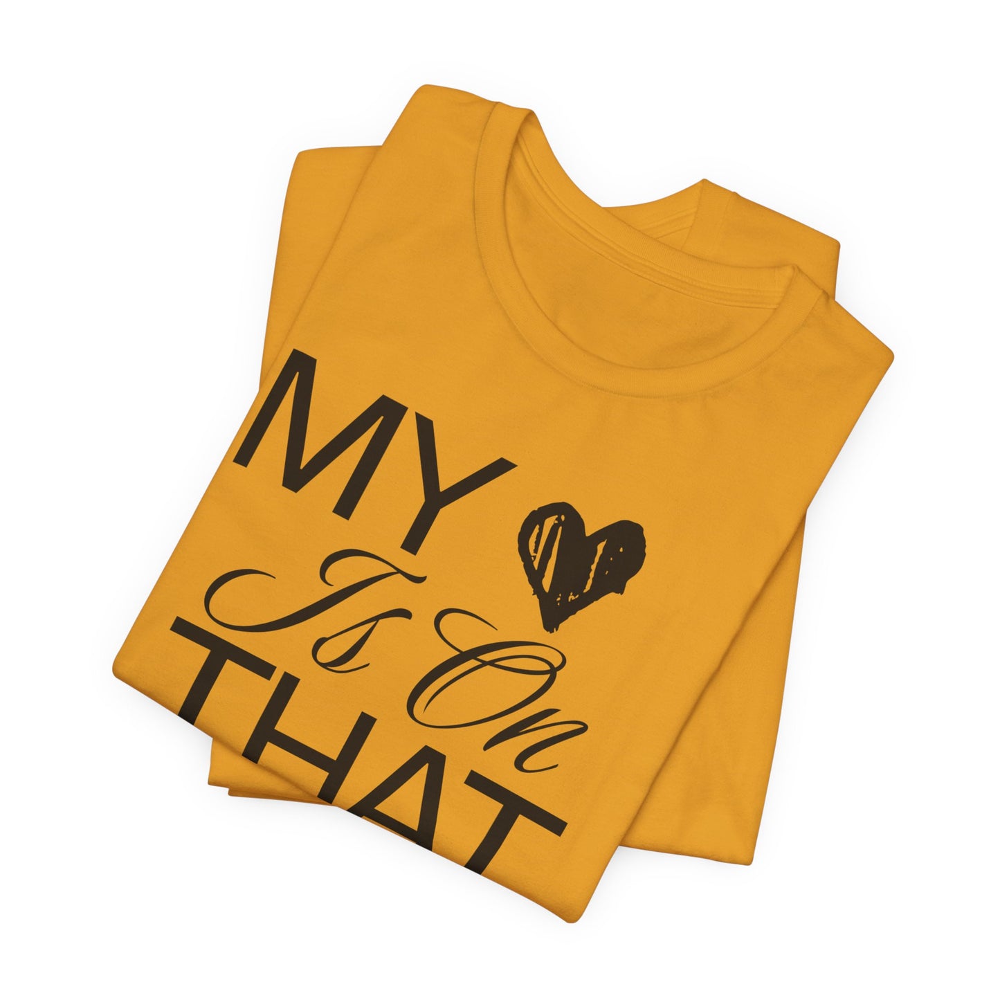 My Heart Is On The Mat T-Shirt | Cheer Mom Gift | Cheerleading Mom Tee