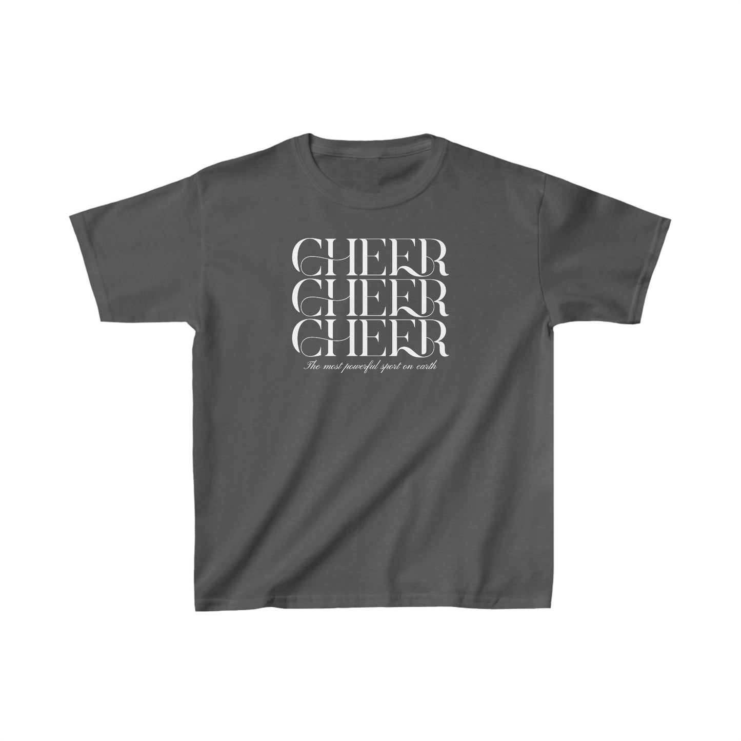 Youth Cheer Tee - The Most Powerful Sport On Earth Kids Cheerleading T-Shirt