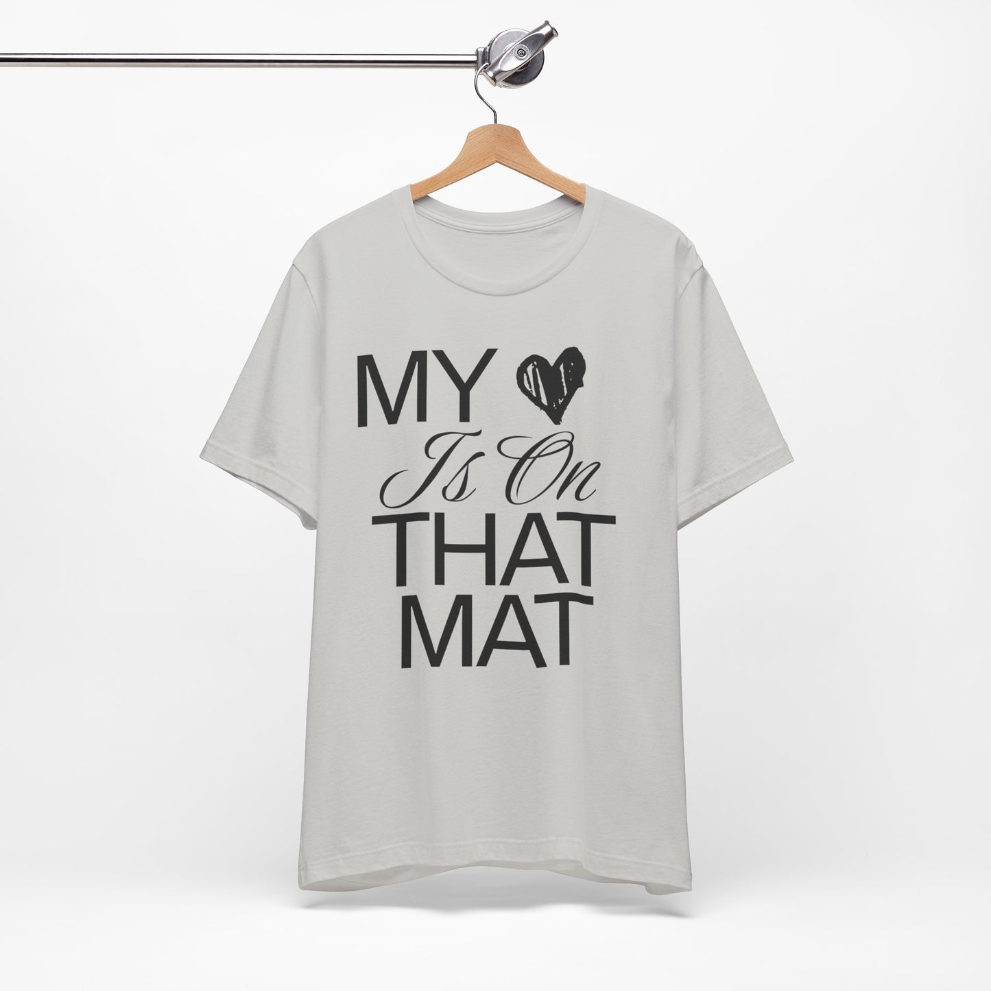 Cheer Mom Tee - My Heart Is On That Mat Cheerleading Mama T-Shirt