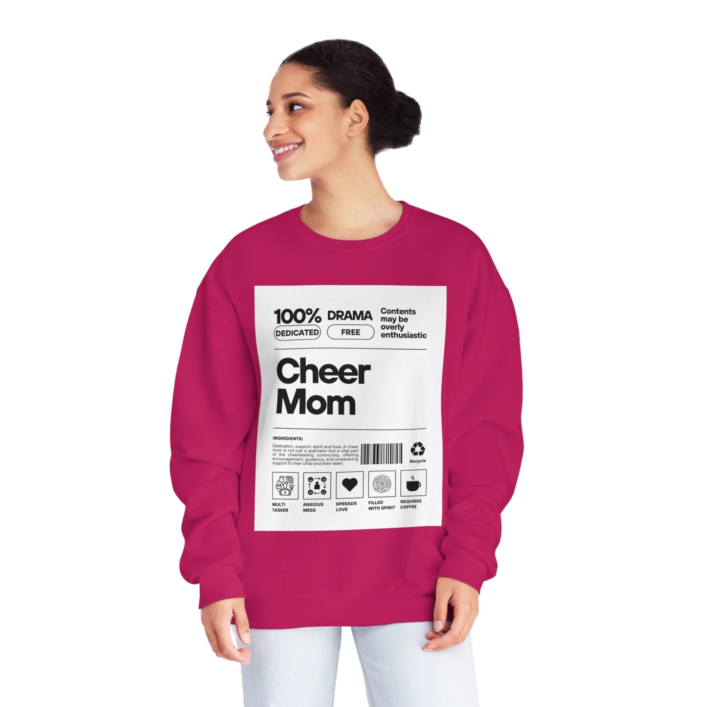 Cheer Mom Sweatshirt - Cheer Mom Label Women's Crewneck