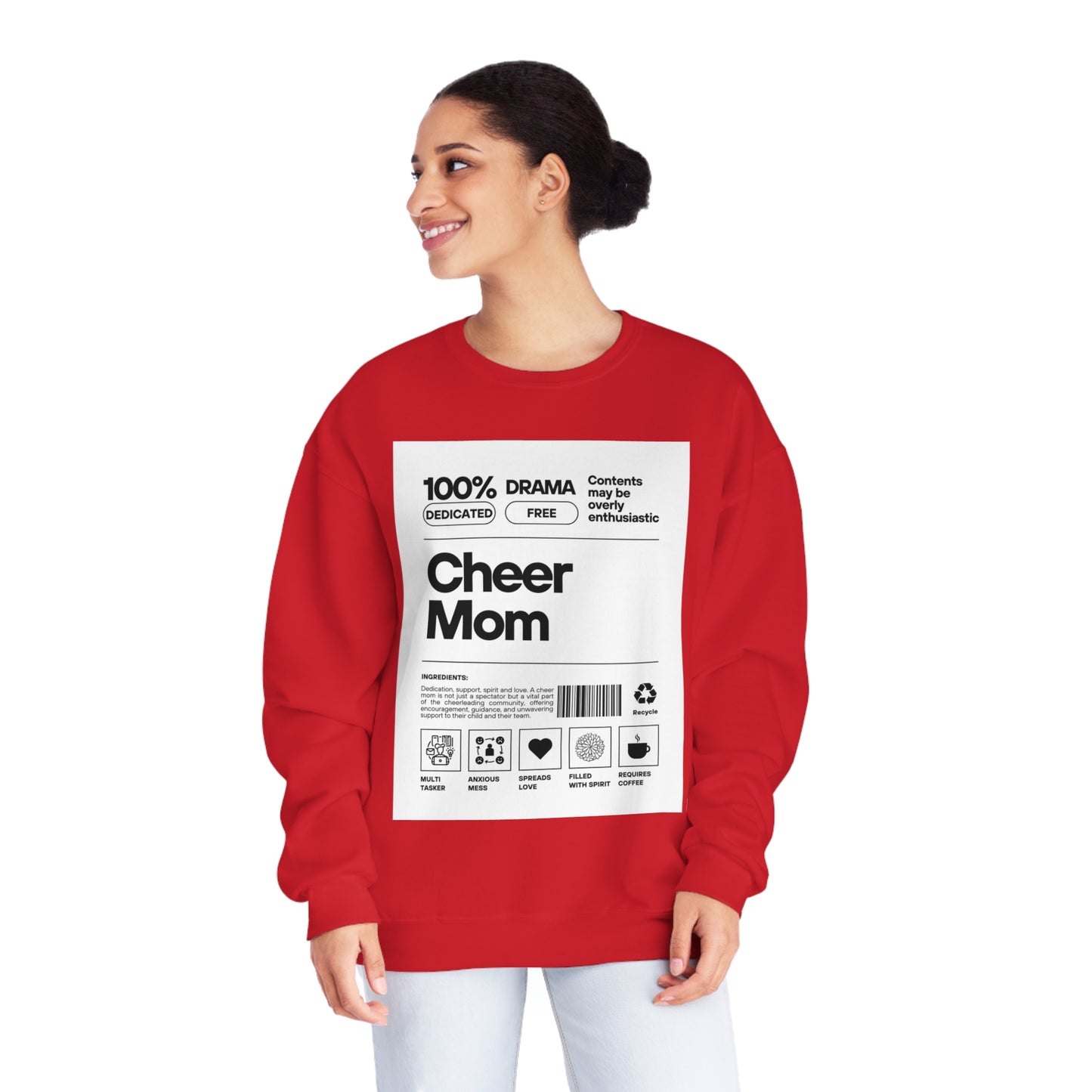 Cheer Mom Sweatshirt - Cheer Mom Label Women's Crewneck