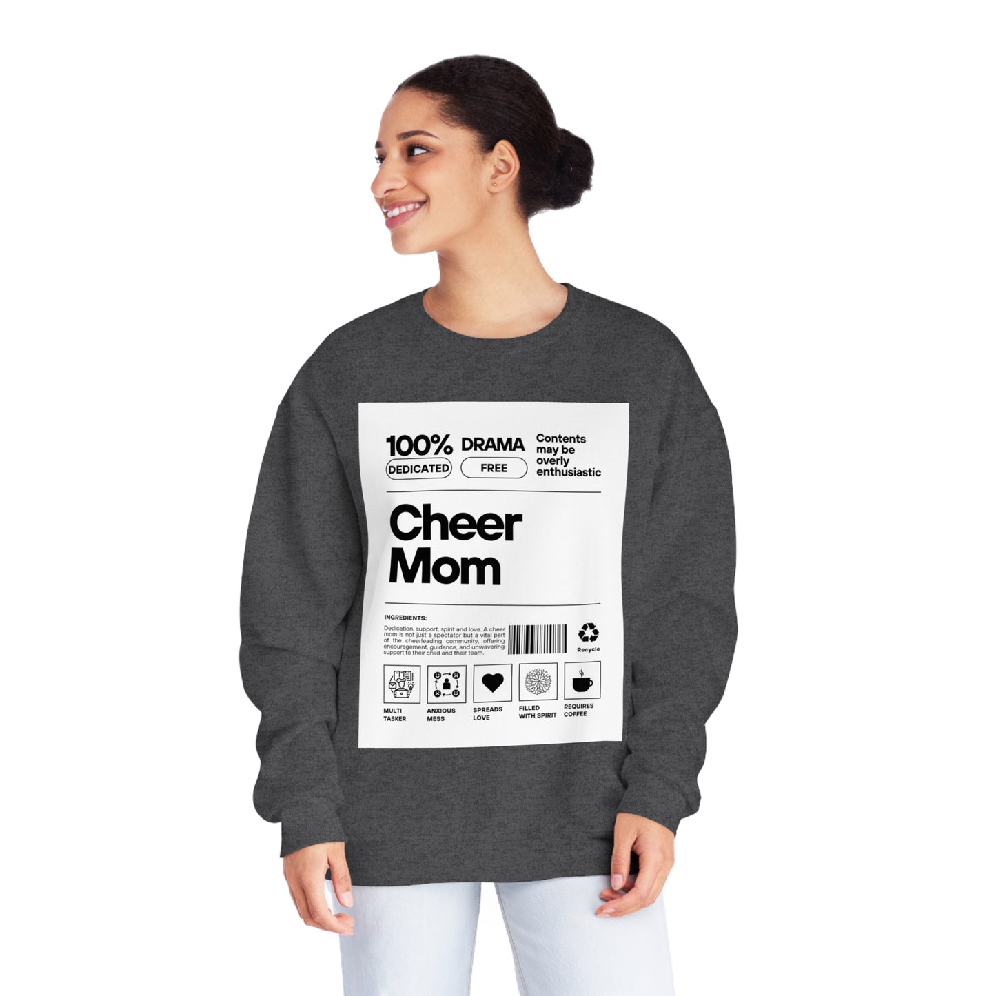 Cheer Mom Sweatshirt - Cheer Mom Label Women's Crewneck