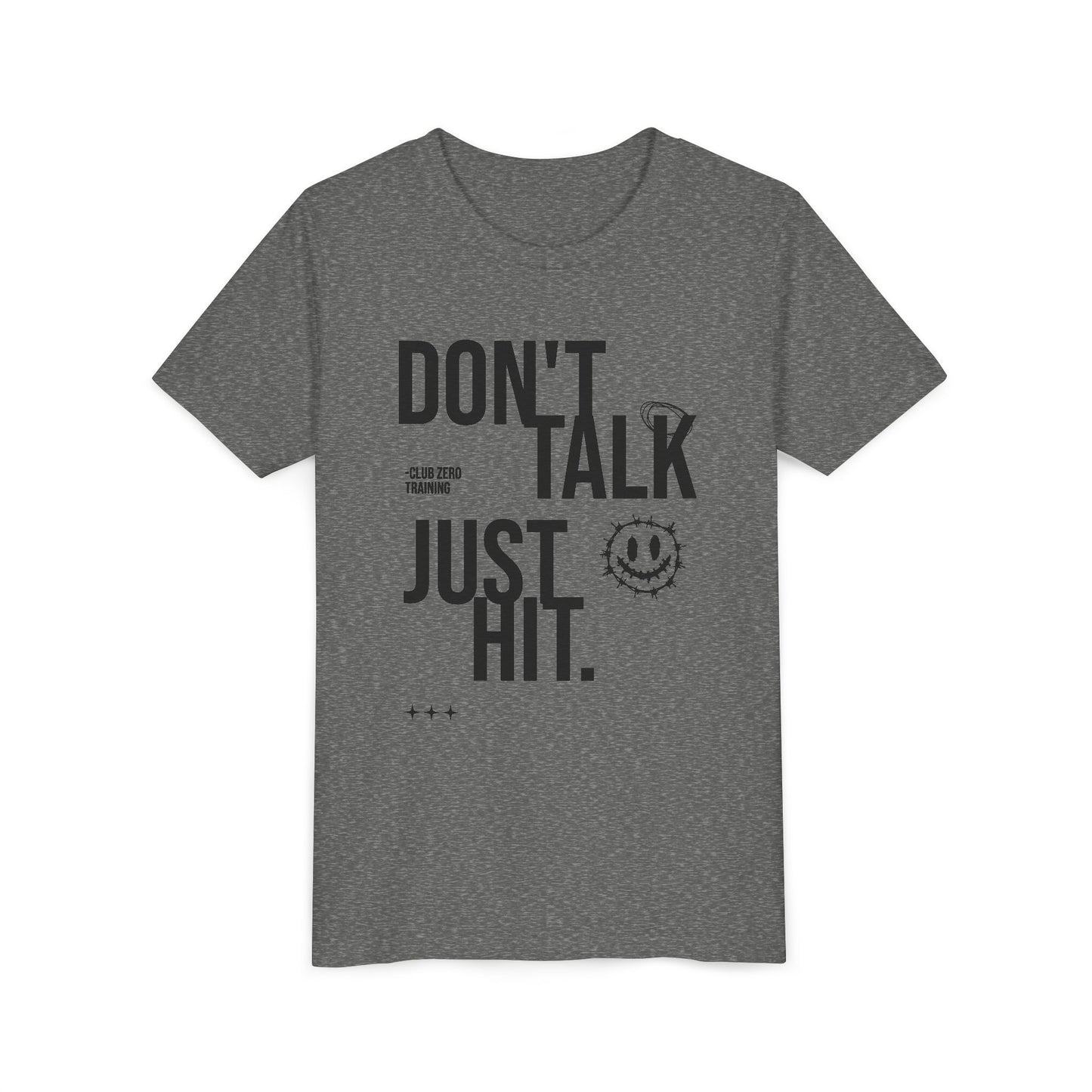 Don't Talk Just Hit Youth Cheerleading T-Shirt | Kids Cheer Gift | Girls Cheer Tee