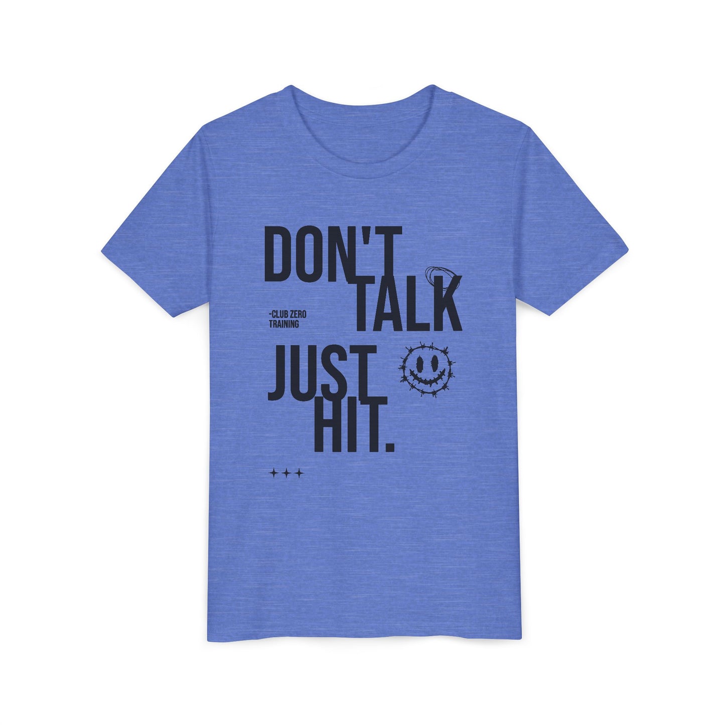 Don't Talk Just Hit Youth Cheerleading T-Shirt | Kids Cheer Gift | Girls Cheer Tee