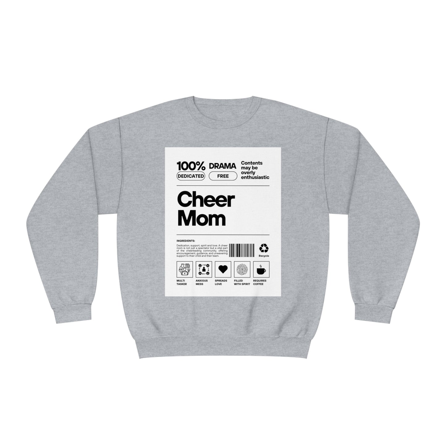 Cheer Mom Sweatshirt - Cheer Mom Label Women's Crewneck