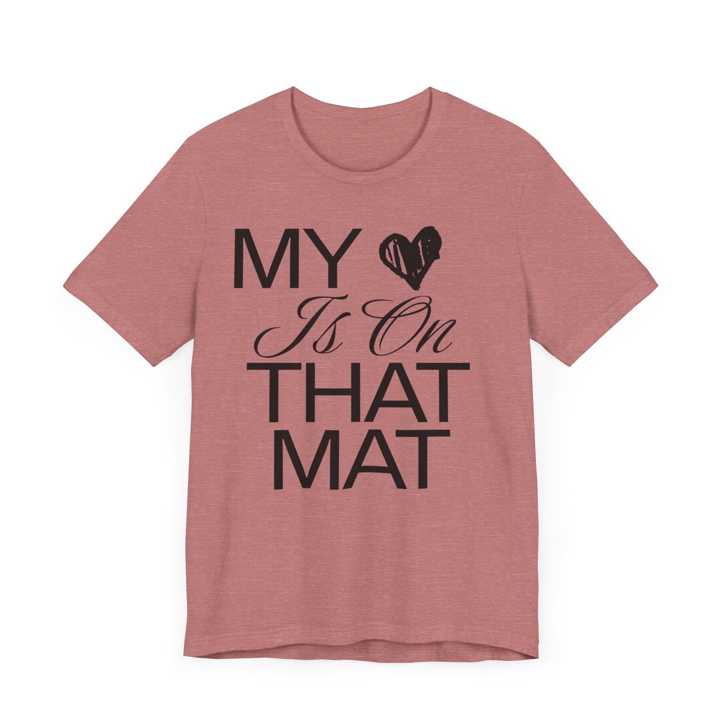 Cheer Mom Tee - My Heart Is On That Mat Cheerleading Mama T-Shirt