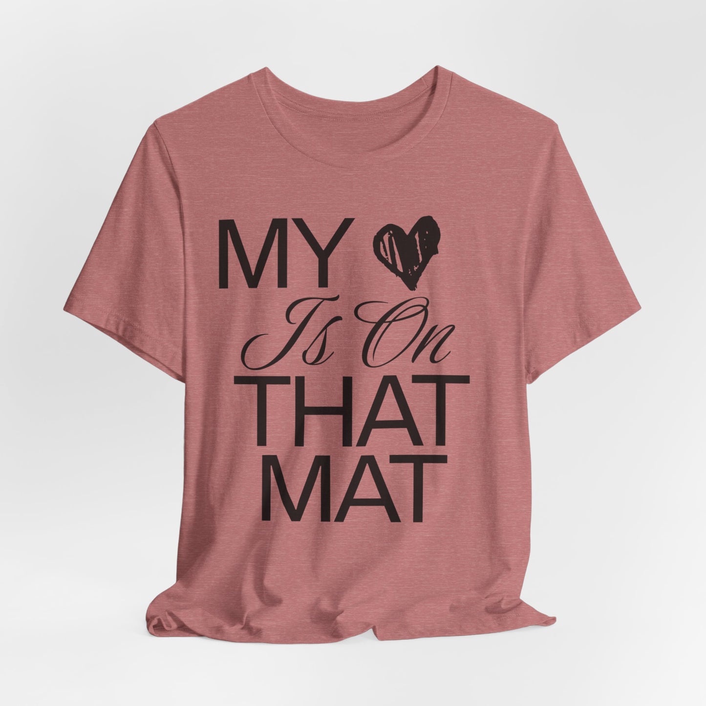 Cheer Mom Tee - My Heart Is On That Mat Cheerleading Mama T-Shirt