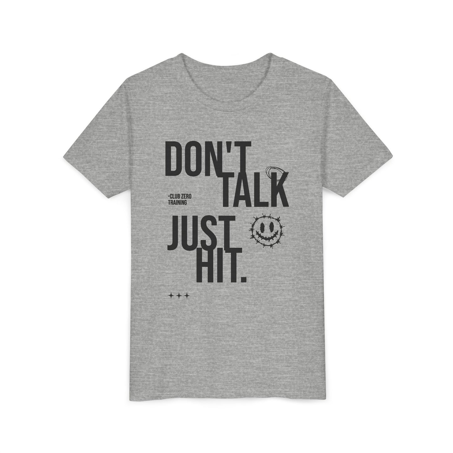 Don't Talk Just Hit Youth Cheerleading T-Shirt | Kids Cheer Gift | Girls Cheer Tee