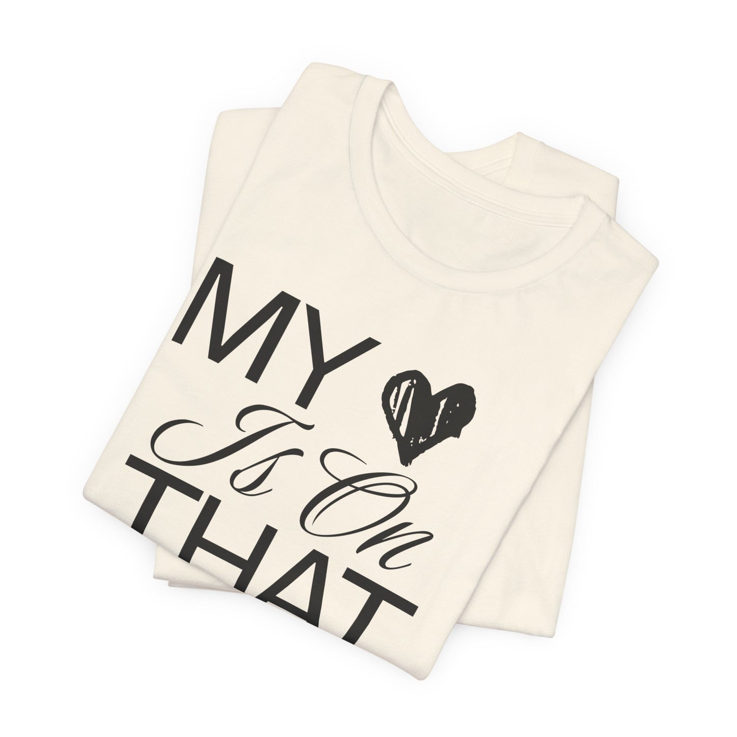 My Heart Is On The Mat T-Shirt | Cheer Mom Gift | Cheerleading Mom Tee