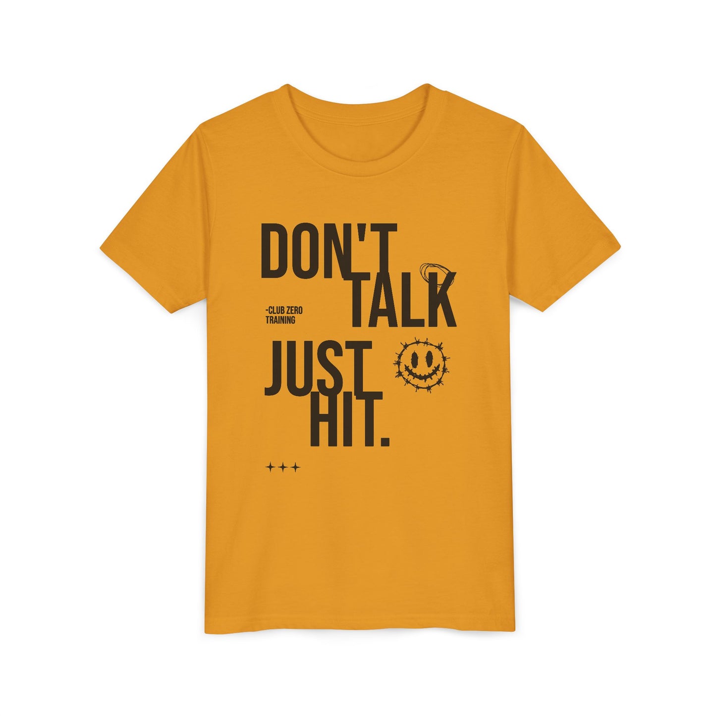 Don't Talk Just Hit Youth Cheerleading T-Shirt | Kids Cheer Gift | Girls Cheer Tee