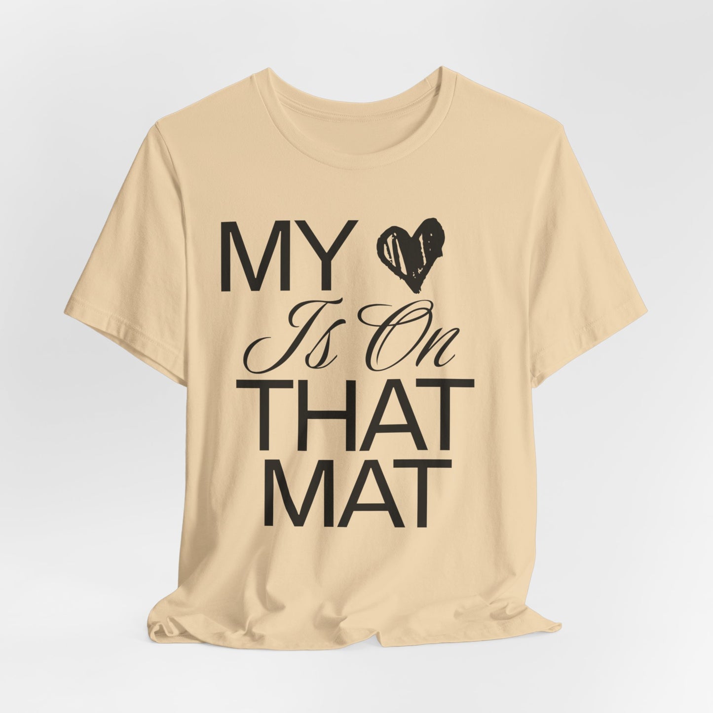 Cheer Mom Tee - My Heart Is On That Mat Cheerleading Mama T-Shirt