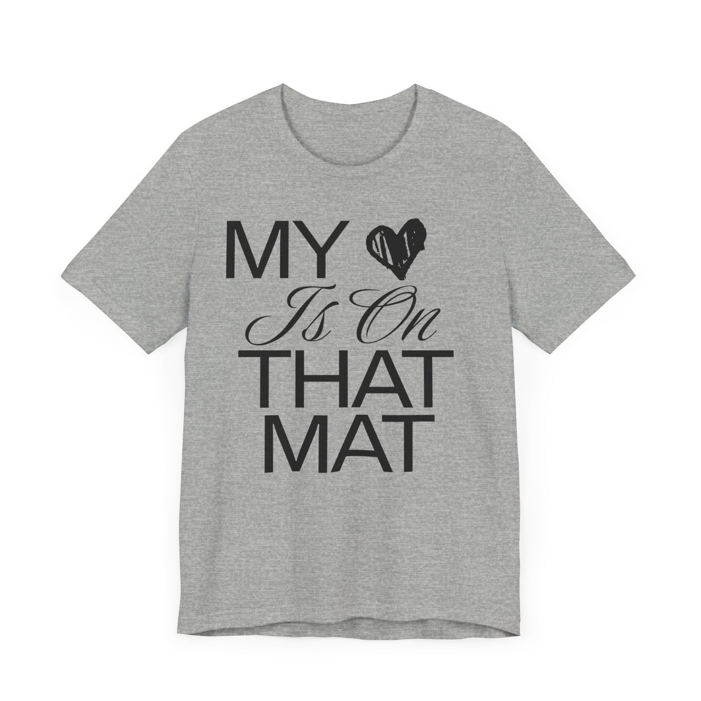 Cheer Mom Tee - My Heart Is On That Mat Cheerleading Mama T-Shirt