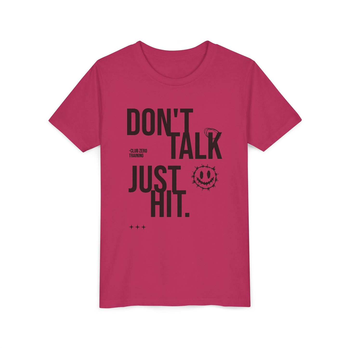 Don't Talk Just Hit Youth Cheerleading T-Shirt | Kids Cheer Gift | Girls Cheer Tee