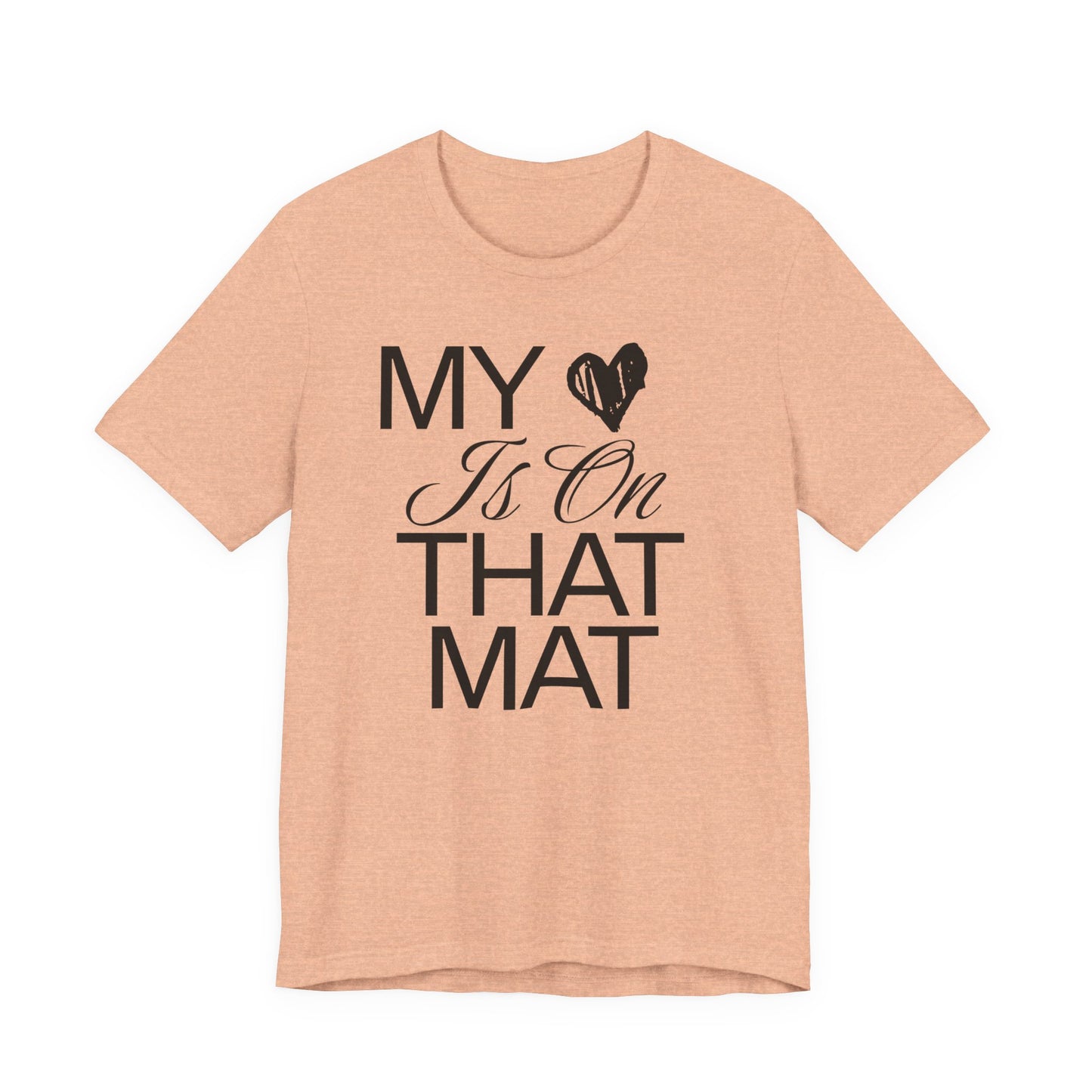 My Heart Is On The Mat T-Shirt | Cheer Mom Gift | Cheerleading Mom Tee