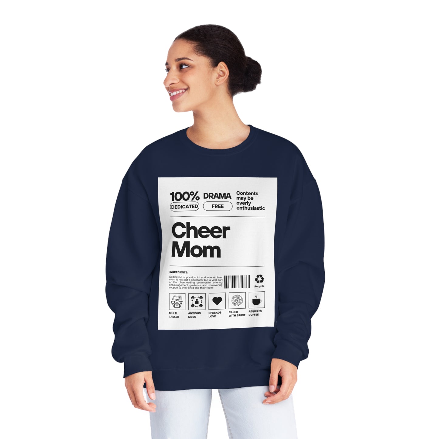 Cheer Mom Sweatshirt - Cheer Mom Label Women's Crewneck