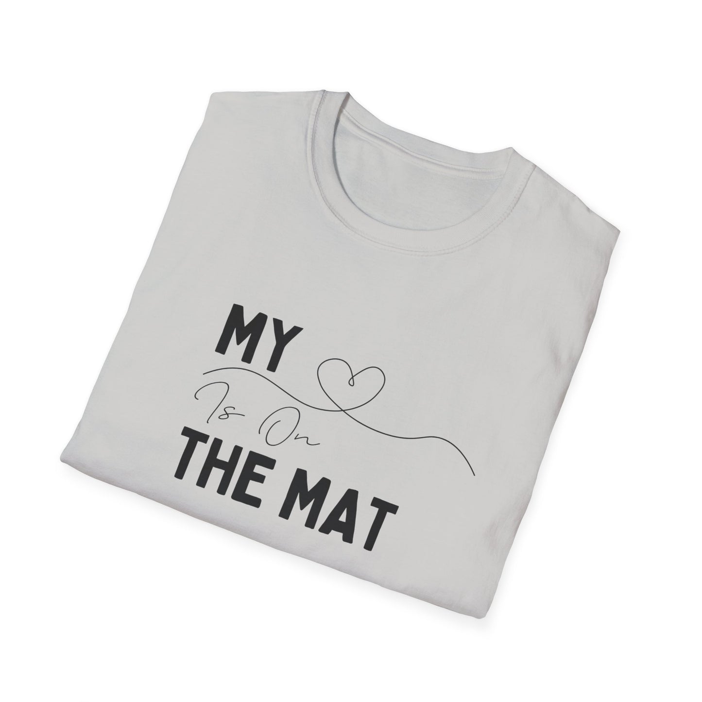 Cheer Mom Tee - My Heart Is On The Mat Cheerleading Mama T-Shirt