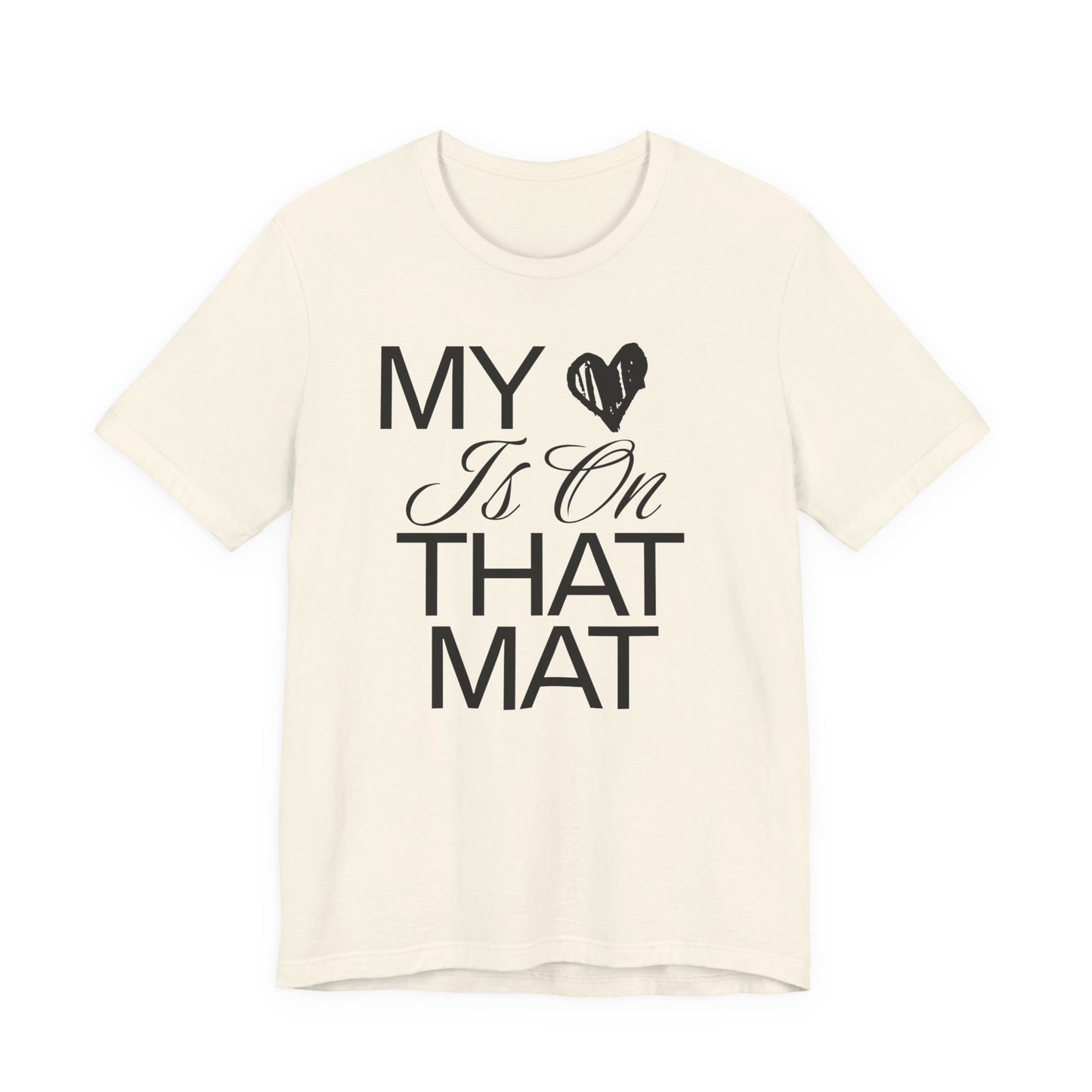 My Heart Is On The Mat T-Shirt | Cheer Mom Gift | Cheerleading Mom Tee