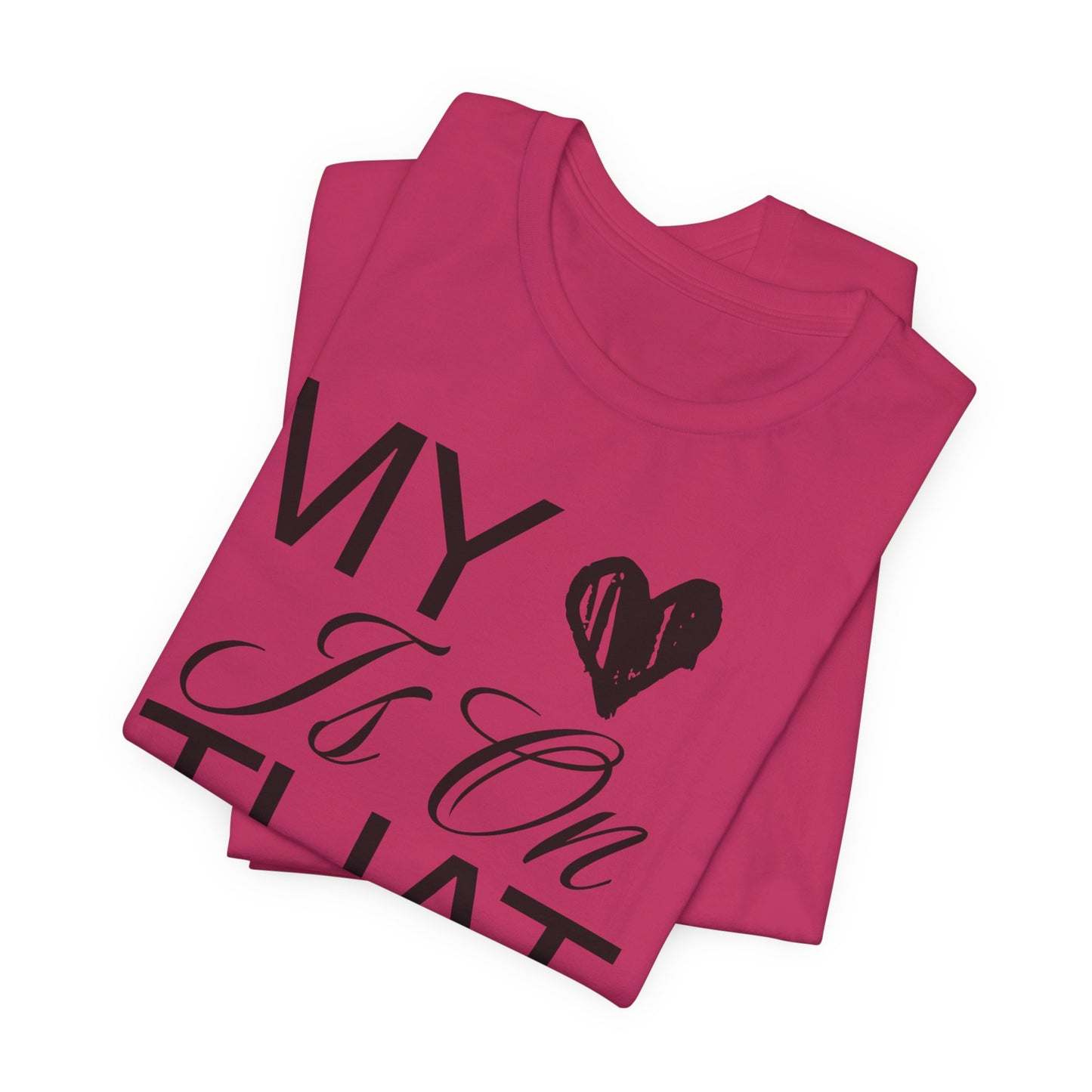 Cheer Mom Tee - My Heart Is On That Mat Cheerleading Mama T-Shirt