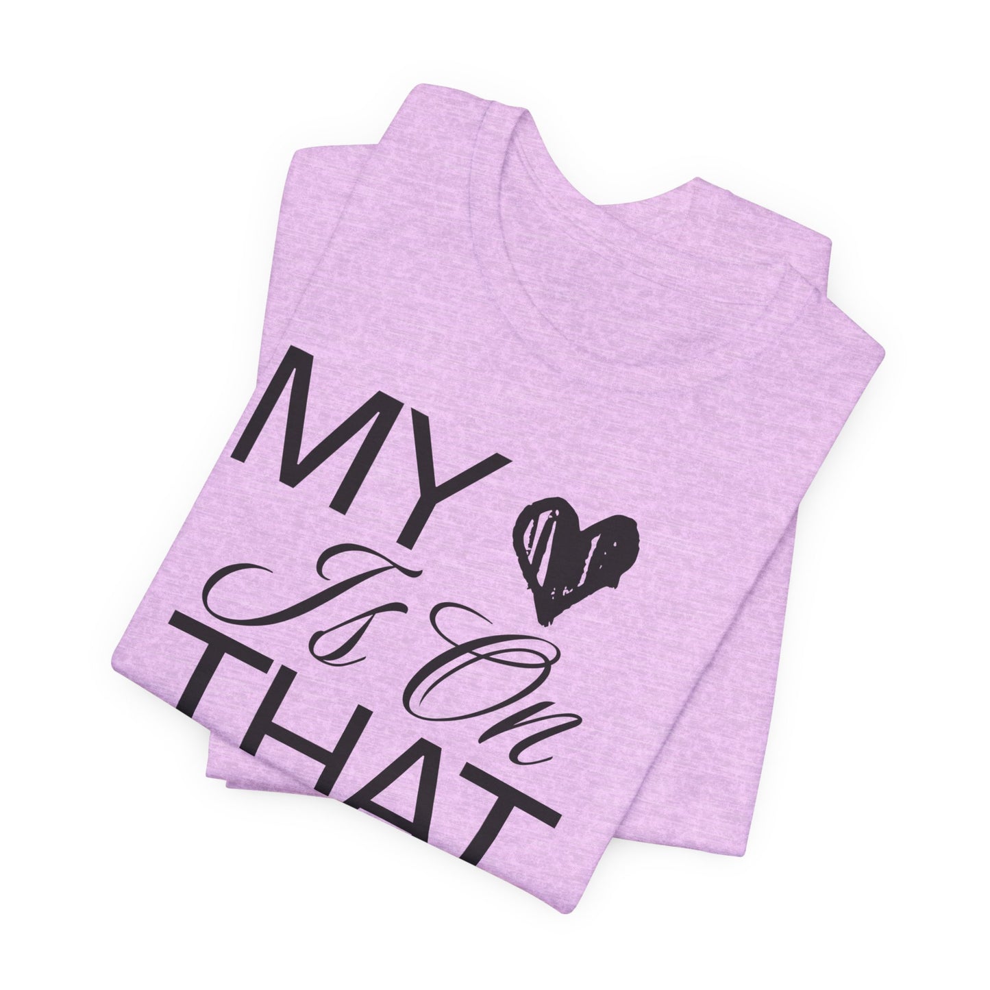 My Heart Is On The Mat T-Shirt | Cheer Mom Gift | Cheerleading Mom Tee