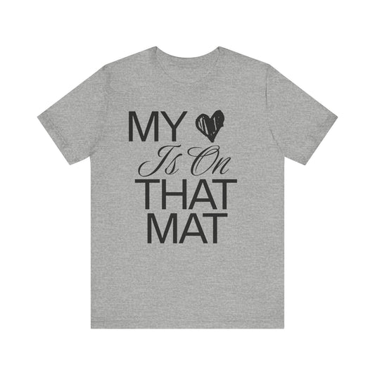 Cheer Mom Tee - My Heart Is On That Mat Cheerleading Mama T-Shirt