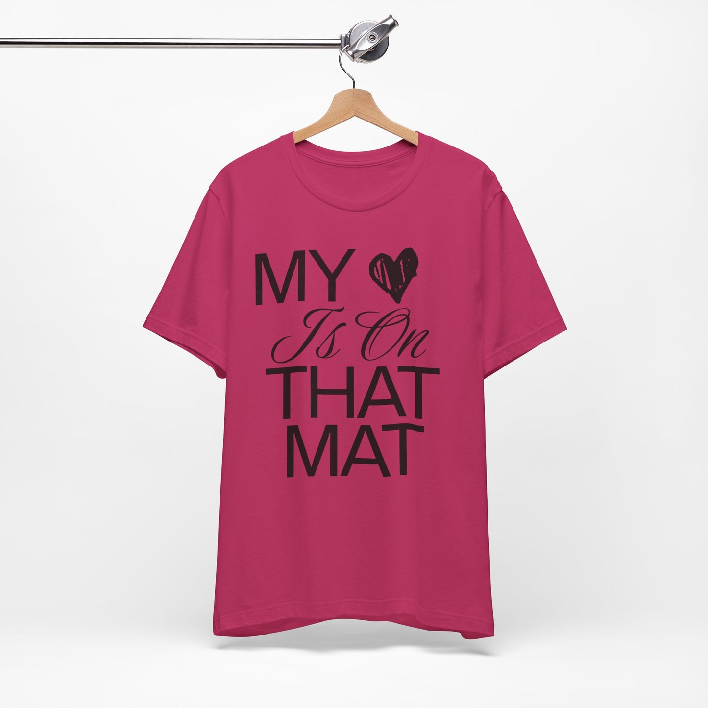 Cheer Mom Tee - My Heart Is On That Mat Cheerleading Mama T-Shirt