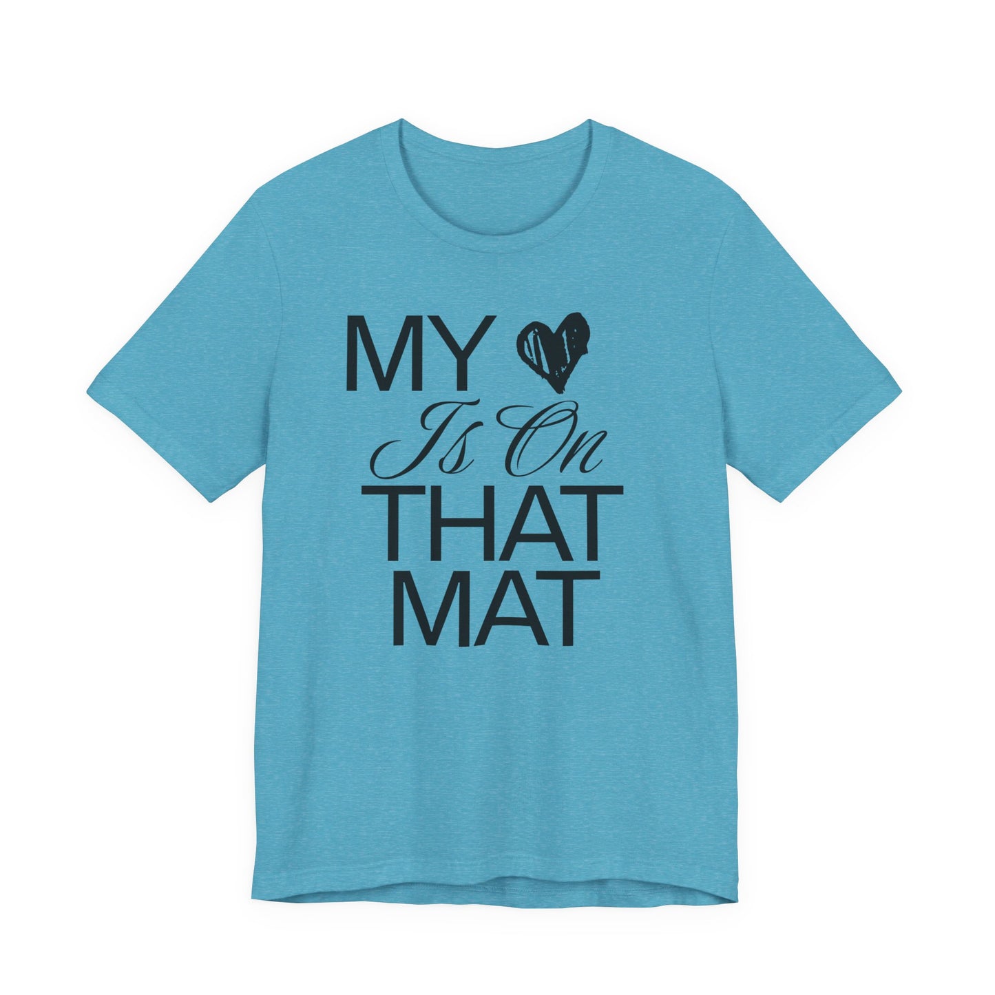 My Heart Is On The Mat T-Shirt | Cheer Mom Gift | Cheerleading Mom Tee