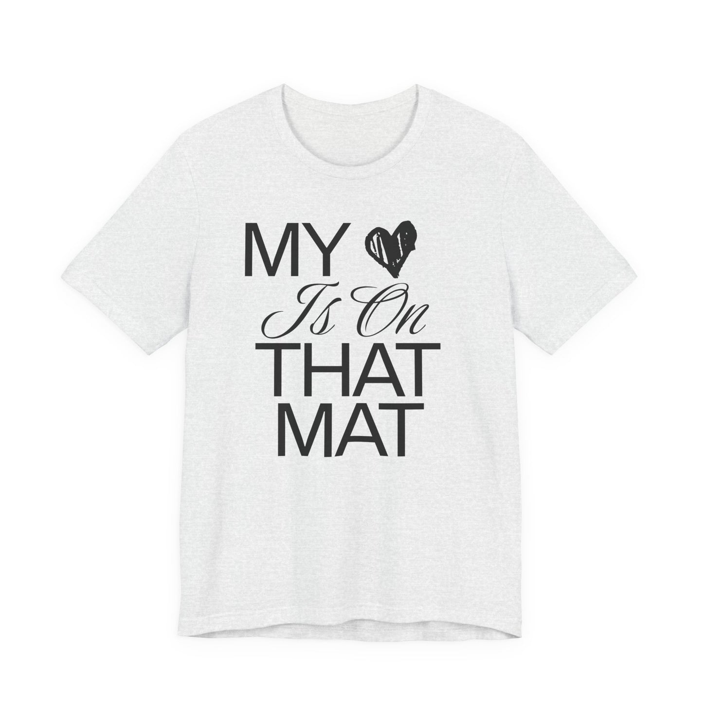 My Heart Is On The Mat T-Shirt | Cheer Mom Gift | Cheerleading Mom Tee