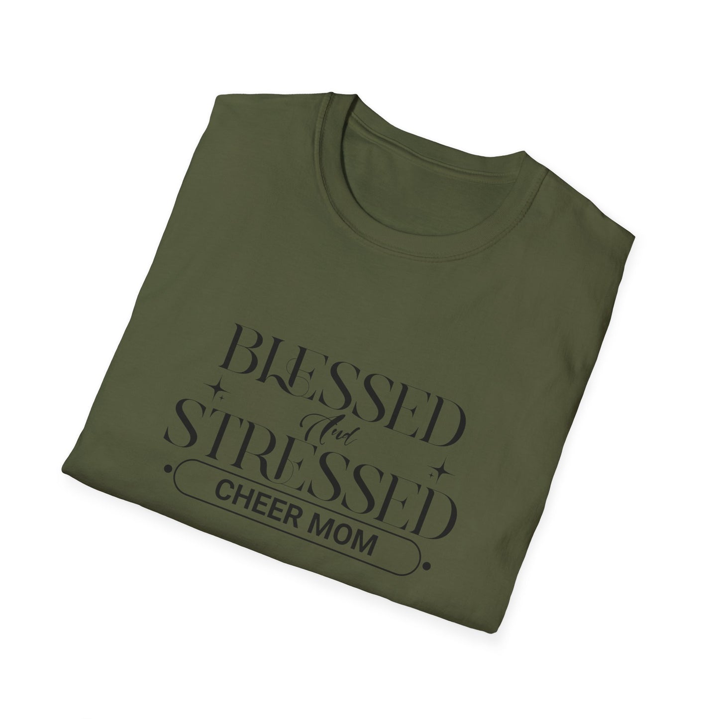 Stressed and Blessed Cheer Mom Tee