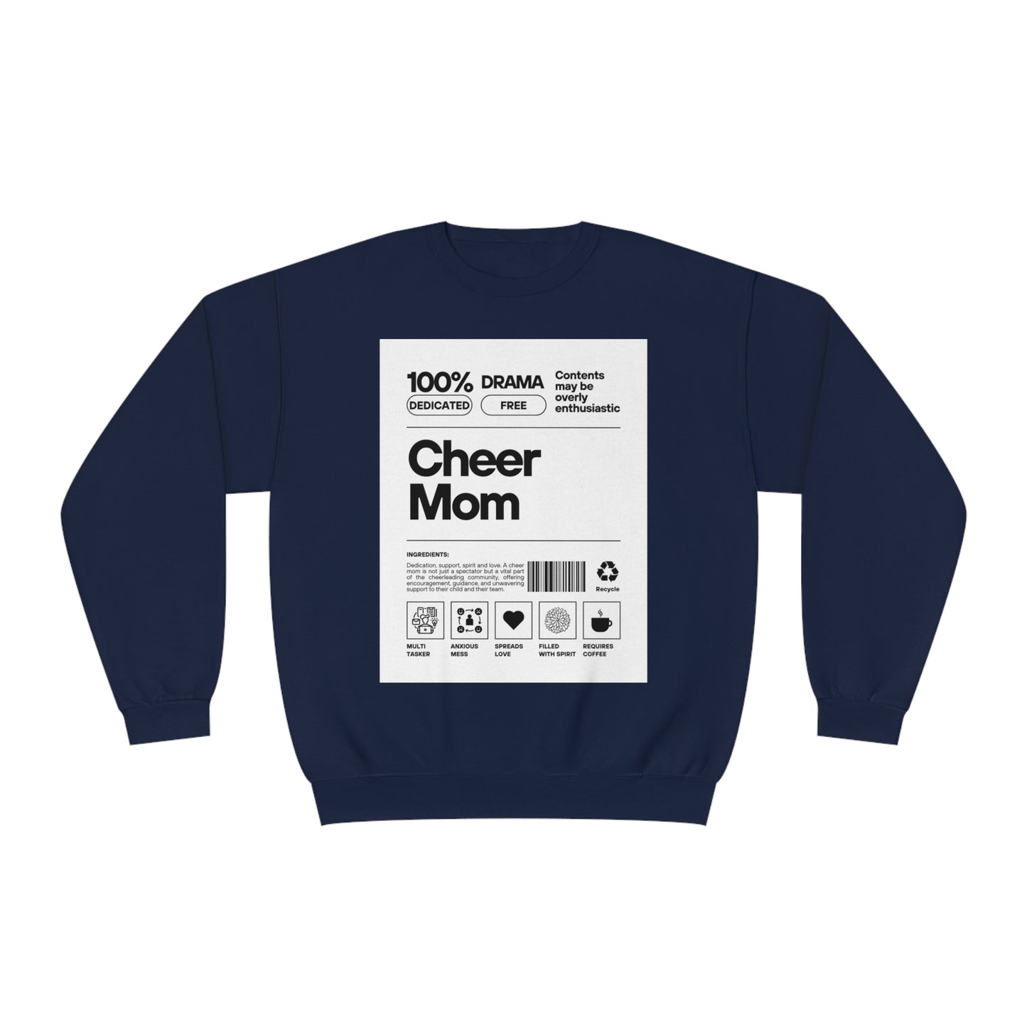 Cheer Mom Sweatshirt - Cheer Mom Label Women's Crewneck
