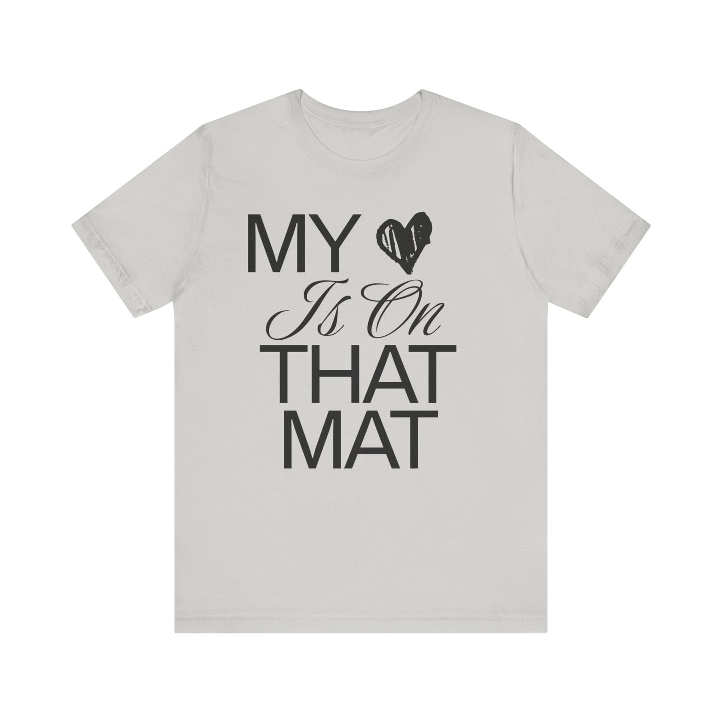 Cheer Mom Tee - My Heart Is On That Mat Cheerleading Mama T-Shirt