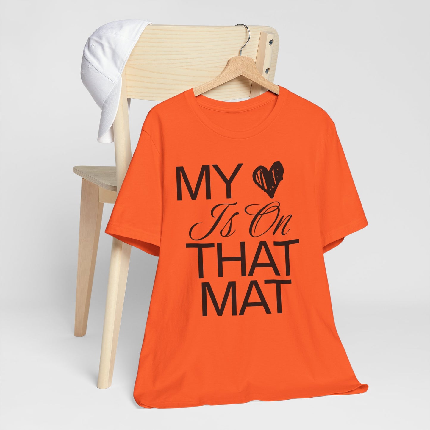 Cheer Mom Tee - My Heart Is On That Mat Cheerleading Mama T-Shirt