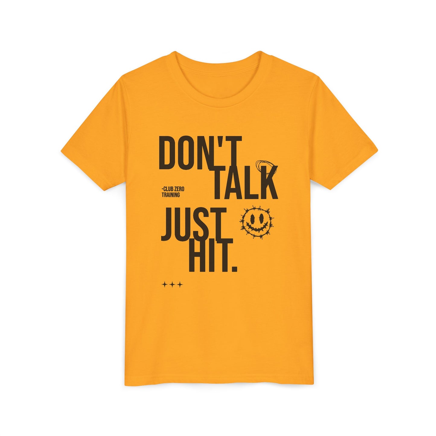 Don't Talk Just Hit Youth Cheerleading T-Shirt | Kids Cheer Gift | Girls Cheer Tee