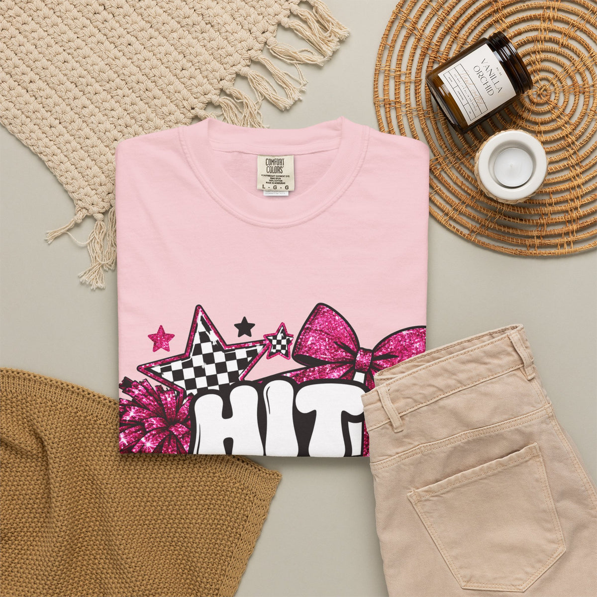 Hit Zero Glitter Cheer Tee | Comfort Colors