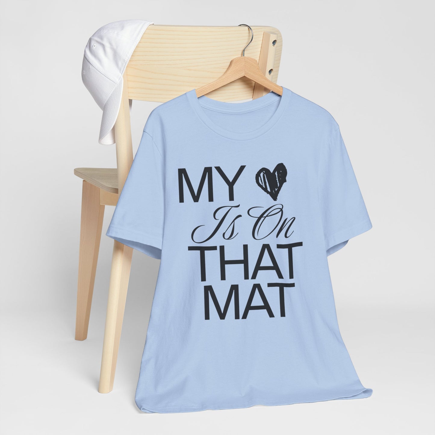 Cheer Mom Tee - My Heart Is On That Mat Cheerleading Mama T-Shirt