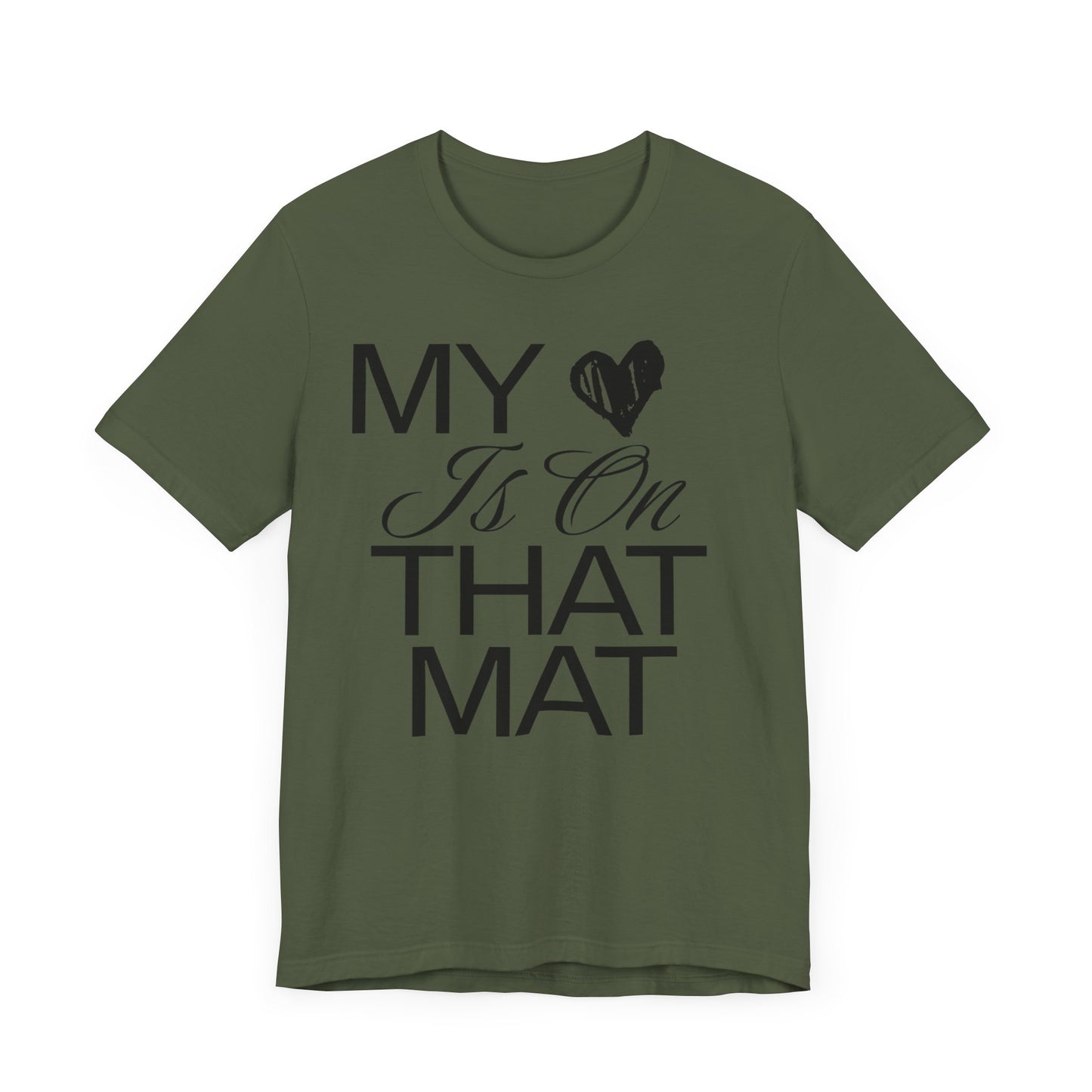 Cheer Mom Tee - My Heart Is On That Mat Cheerleading Mama T-Shirt