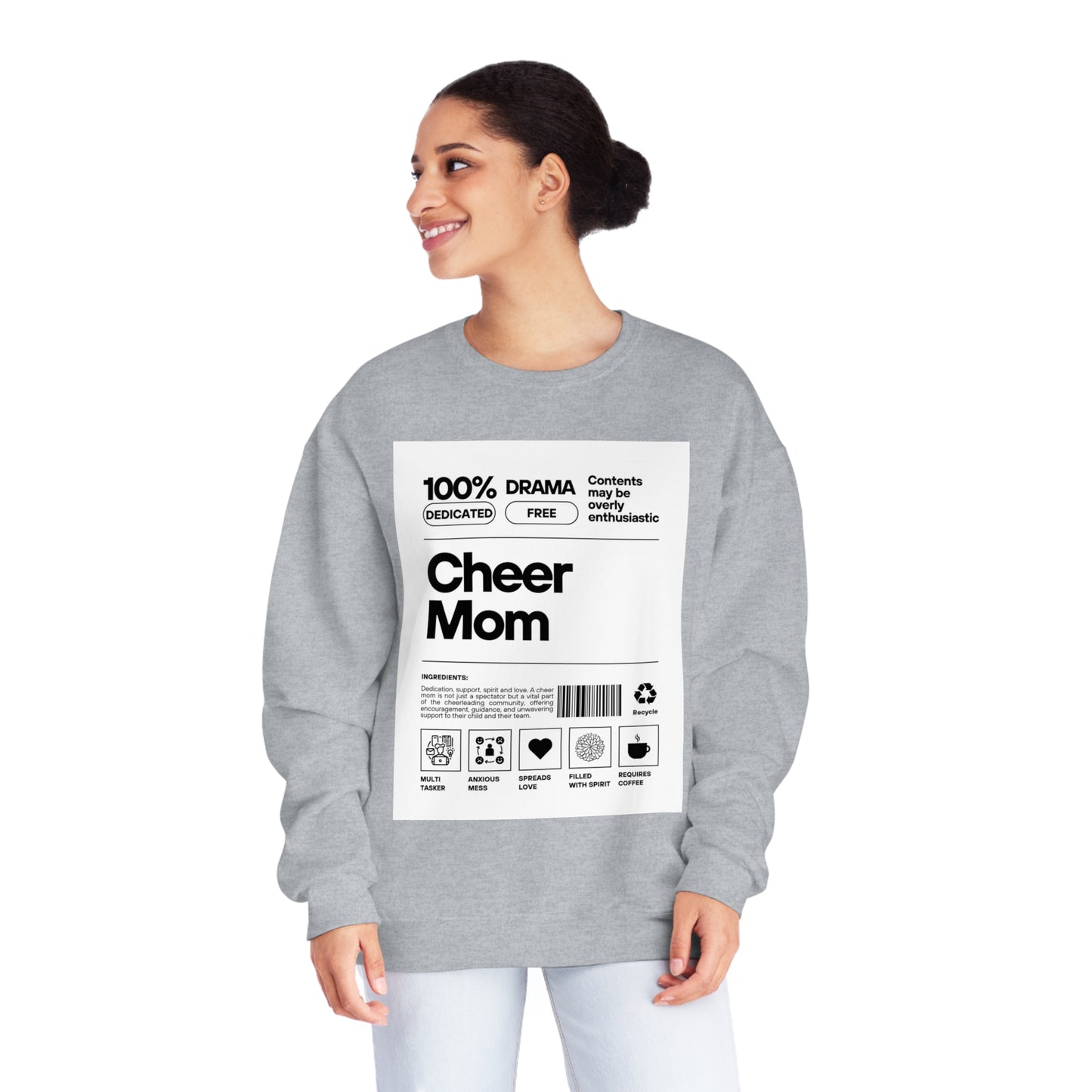 Cheer Mom Sweatshirt - Cheer Mom Label Women's Crewneck
