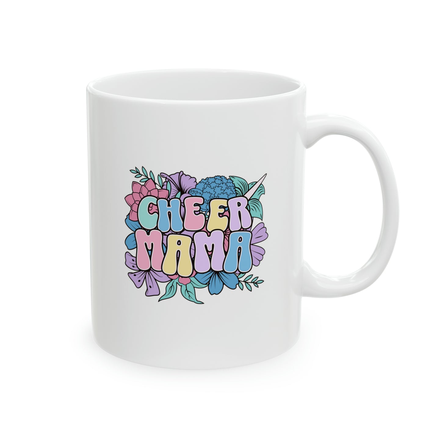 Groovy Cheer Mom Floral Mug